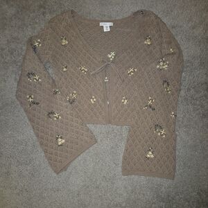 Urban Outfitters Brown Floral Cardigan